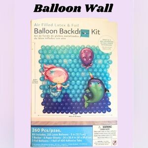 Mermaid MEGA BALLOON WALL 70.8” x 75” and Party Pack